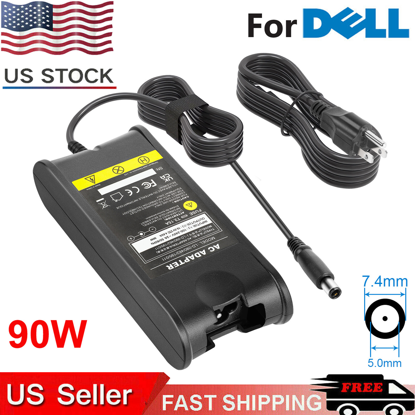 90W Slim Power Adapter Charger For Dell Latitude E6400 E6410 E6420 E6430 E6440