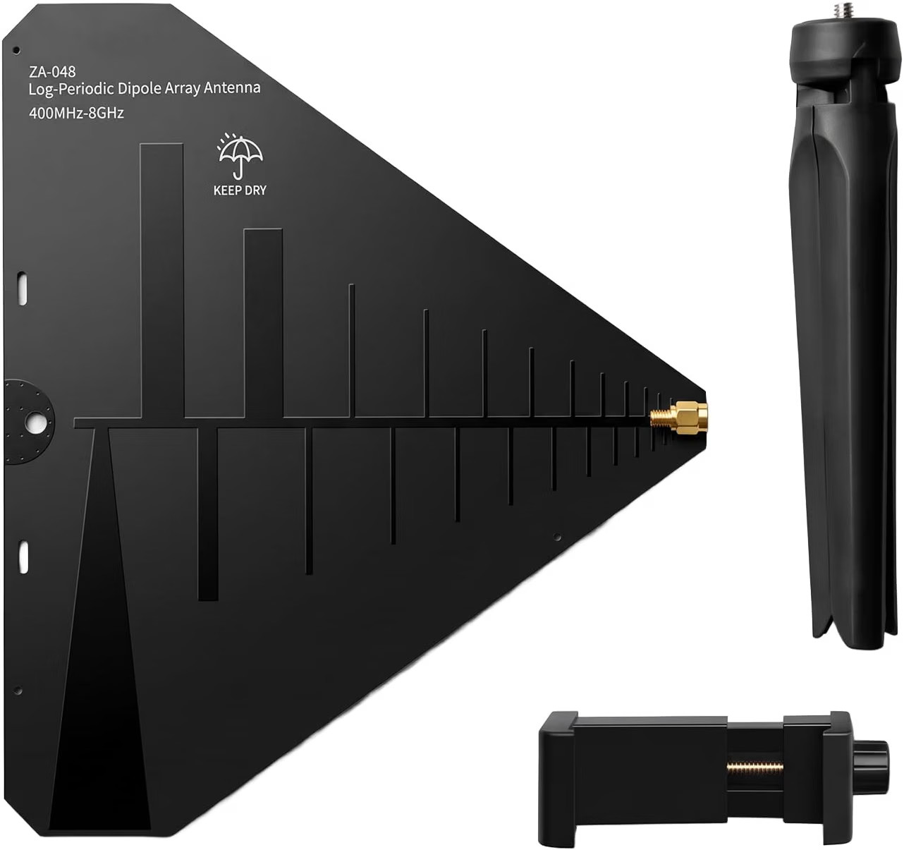 Wideband Log-Periodic Dipole Array Antenna 400MHz-8GHz, High Gain, Low Noise