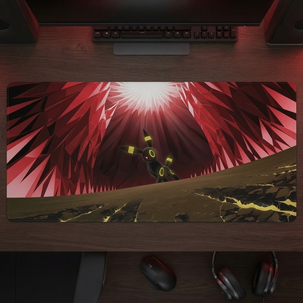 Umbreon EX Moonlight Veil Pokemon Mat Playmat Card Game XXL Mousepad 35x16"