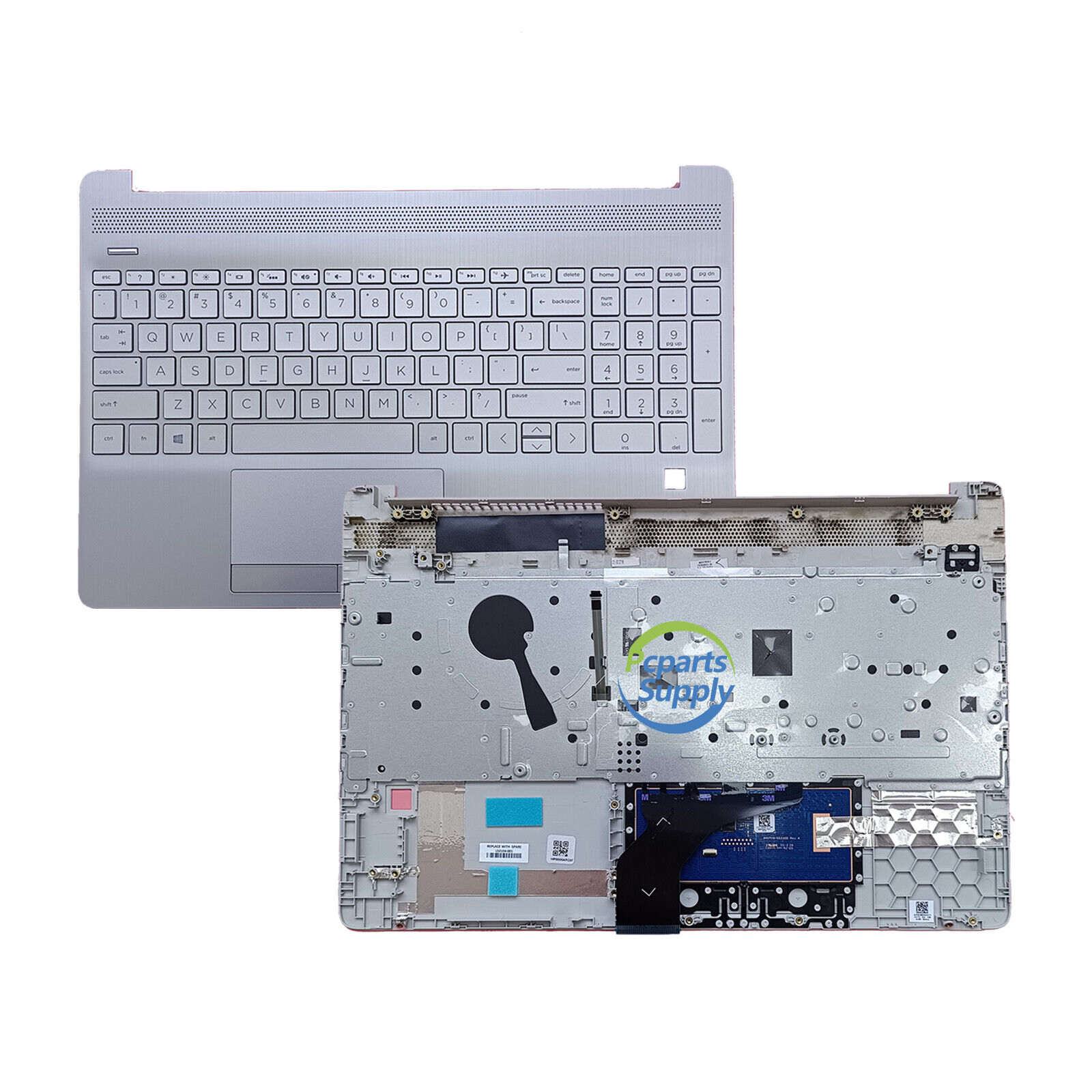 Palmrest For HP 15-DW 15s-du 15T-DW300 W/Backlit Keyboard Touchpad L52154-001