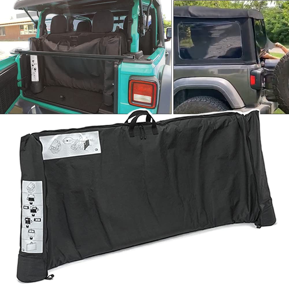 Soft Top Window Storage Bag for 2018~2025 Jeep Wrangler JL JLU 2 & 4 Door