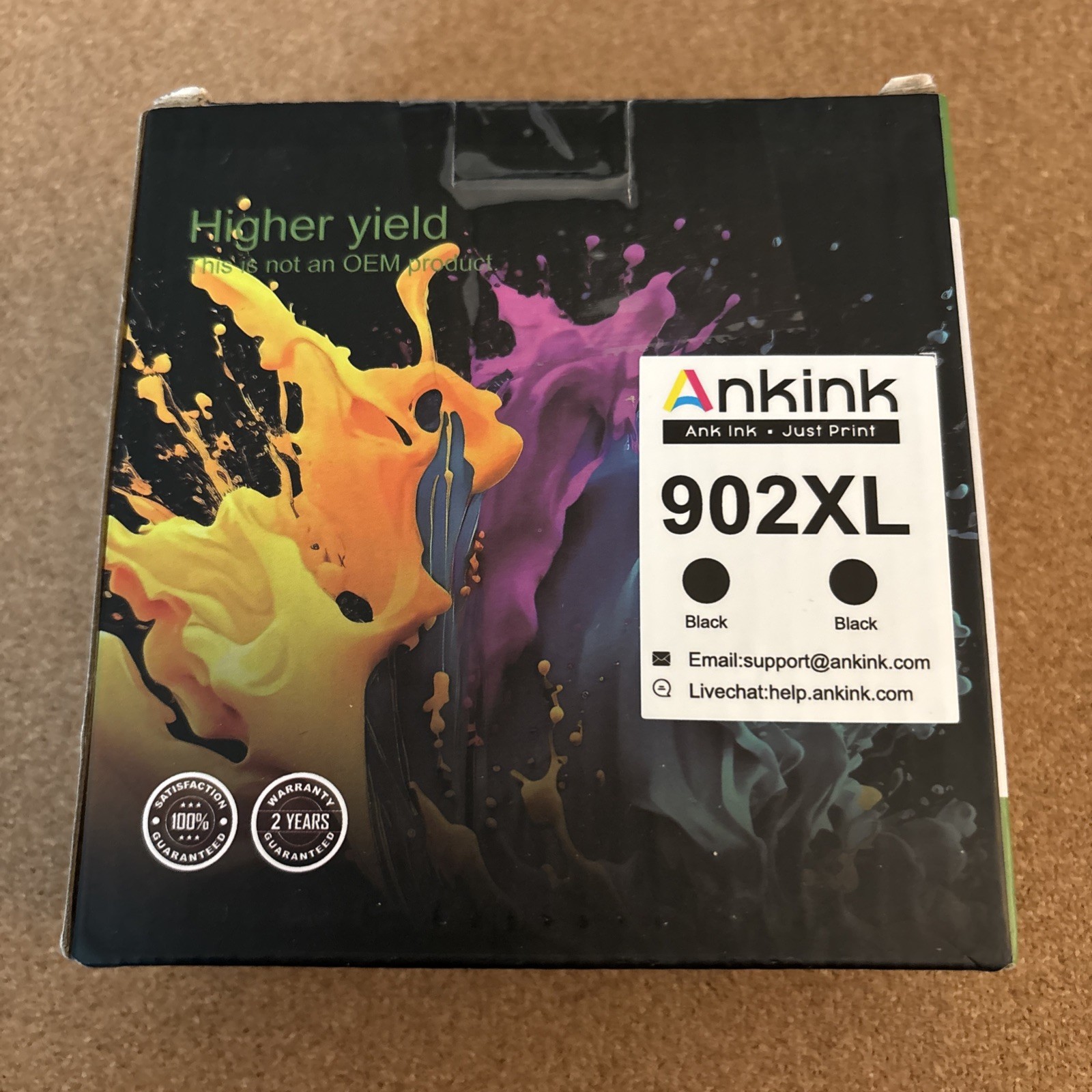 Ank Ink. 902KL  Black Ink Cartridges. Sealed.Officejet Pro.
