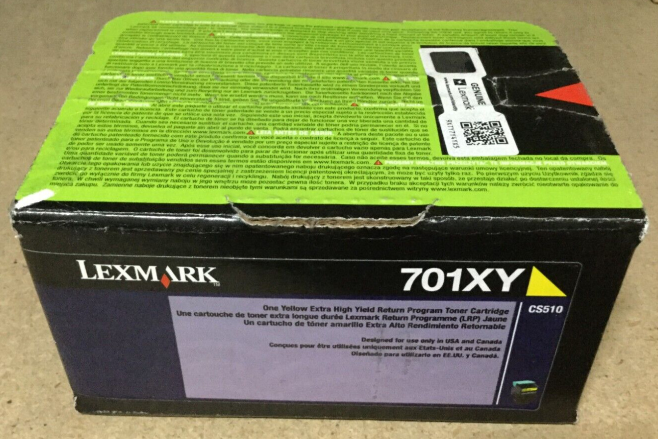 Genuine Lexmark 70C1XY0 / 701XY Yellow Extra Hi-Yield Toner Cartridge for CS510