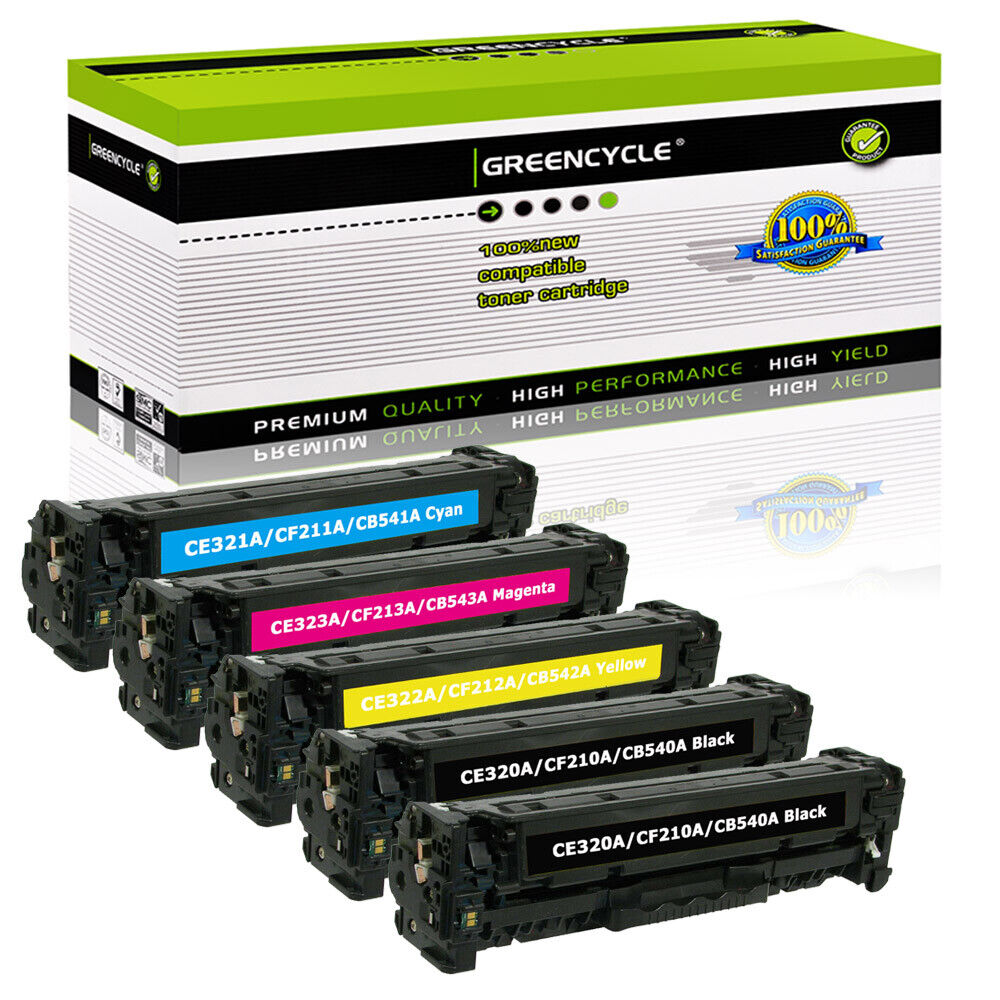 5 Pack CB540A-CB543A Toner Compatible for HP Color Laserjet CM1312nfi MFP CP1210