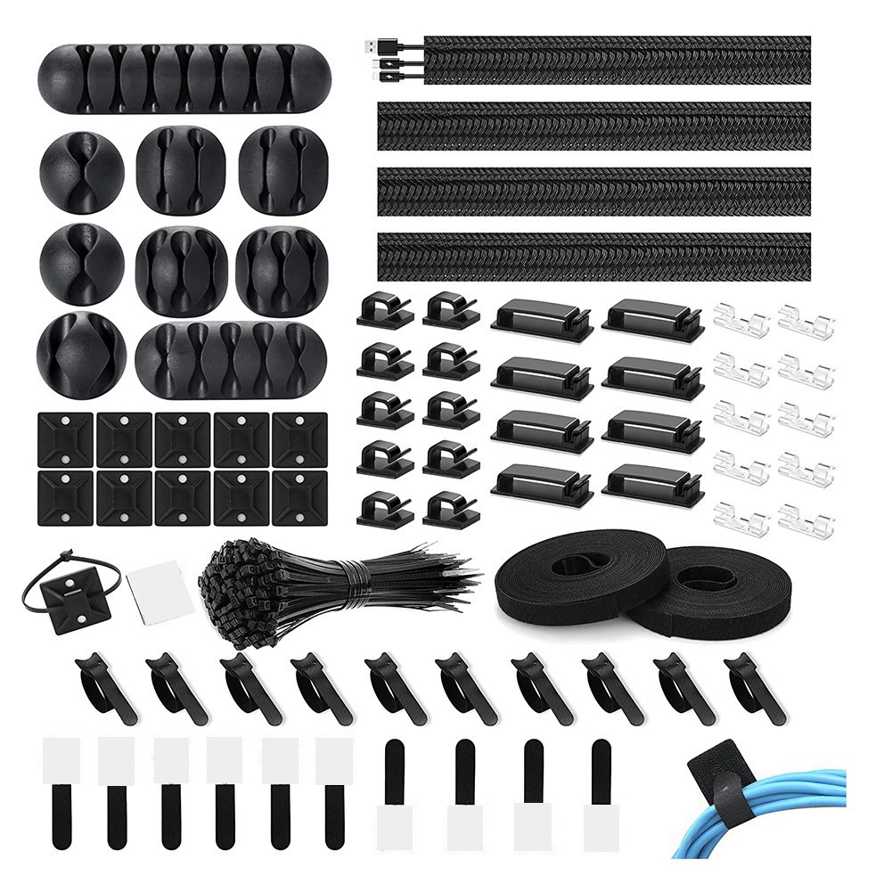 2X(173 Pcs Cable Management Organizer Kit, Adhesive Cable Clips Holder9187