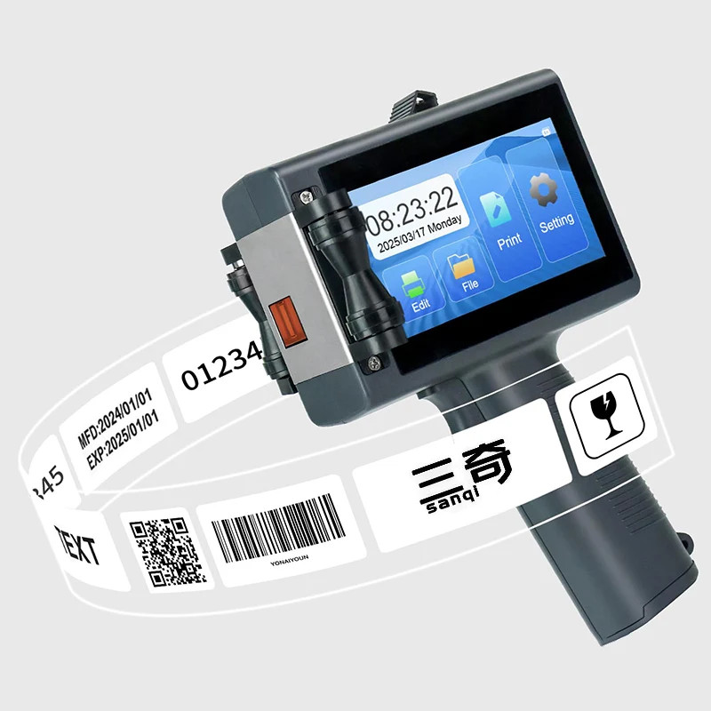 Portable Handheld 12.7MM TIJ Inkjet Printer for Date Barcode QR Code Label