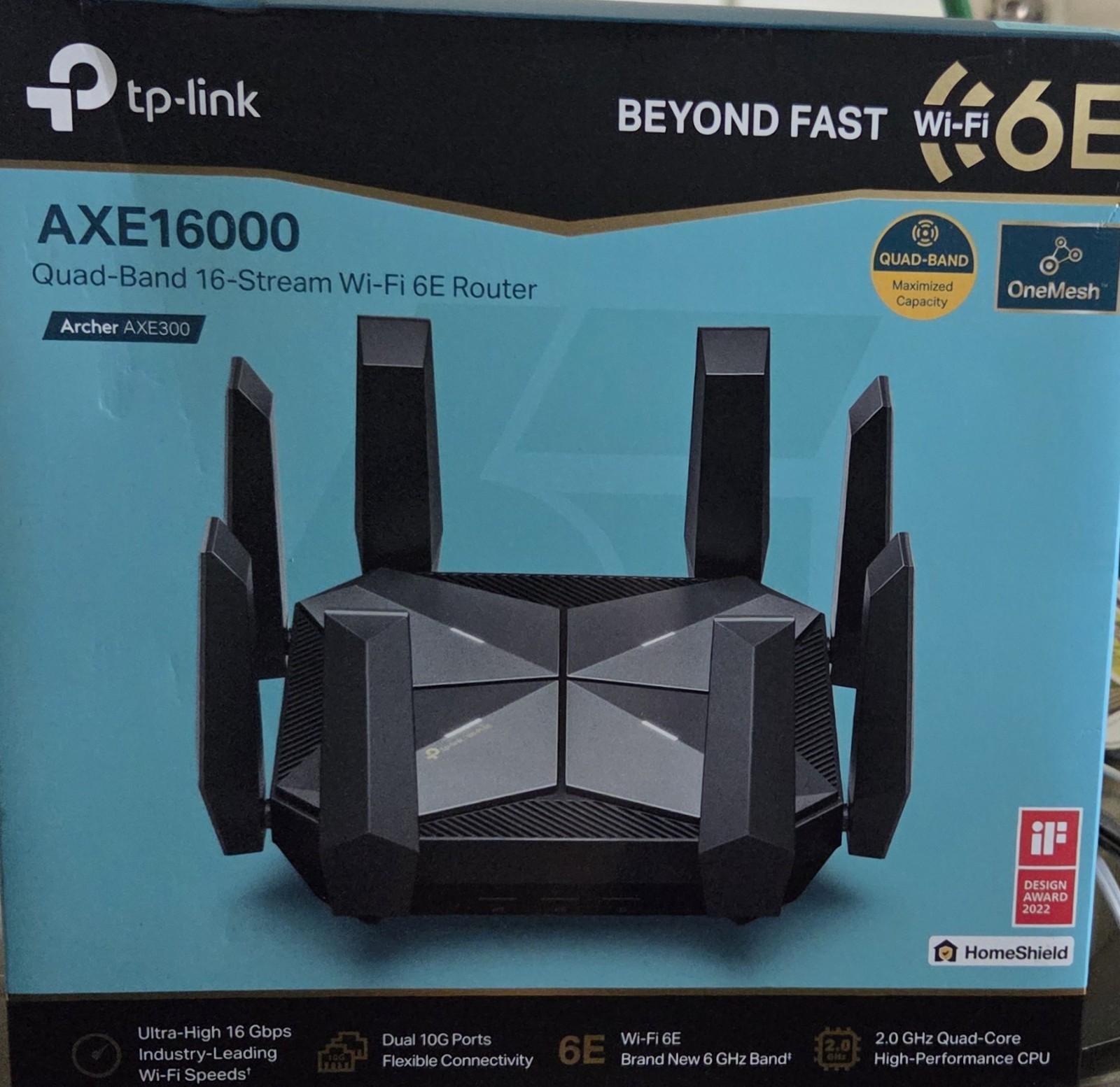 TP-Link AXE16000 Quad-Band WiFi 6E Wi-Fi Gaming, Black.... 16 Stream, Router