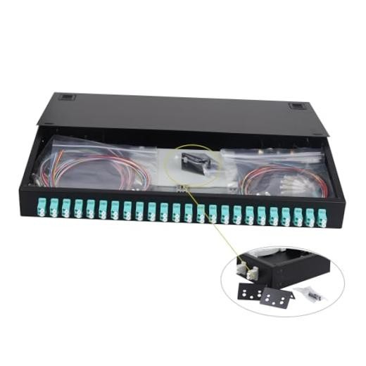 1-Pack 48 core LC OM3 Rack Mount Enclosure, 19" Fits 1 pack 48 Fibers LC-OM3