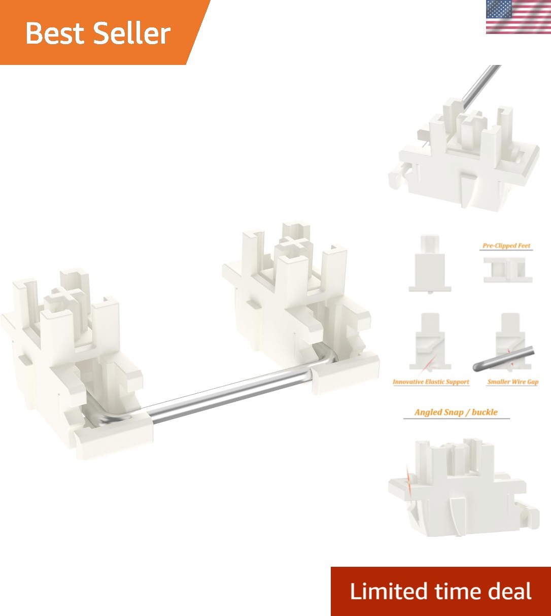 Plate Mount Stabilizer V3, Innovative Pre-Clipped Stem for Minimum Wire Wobbl...