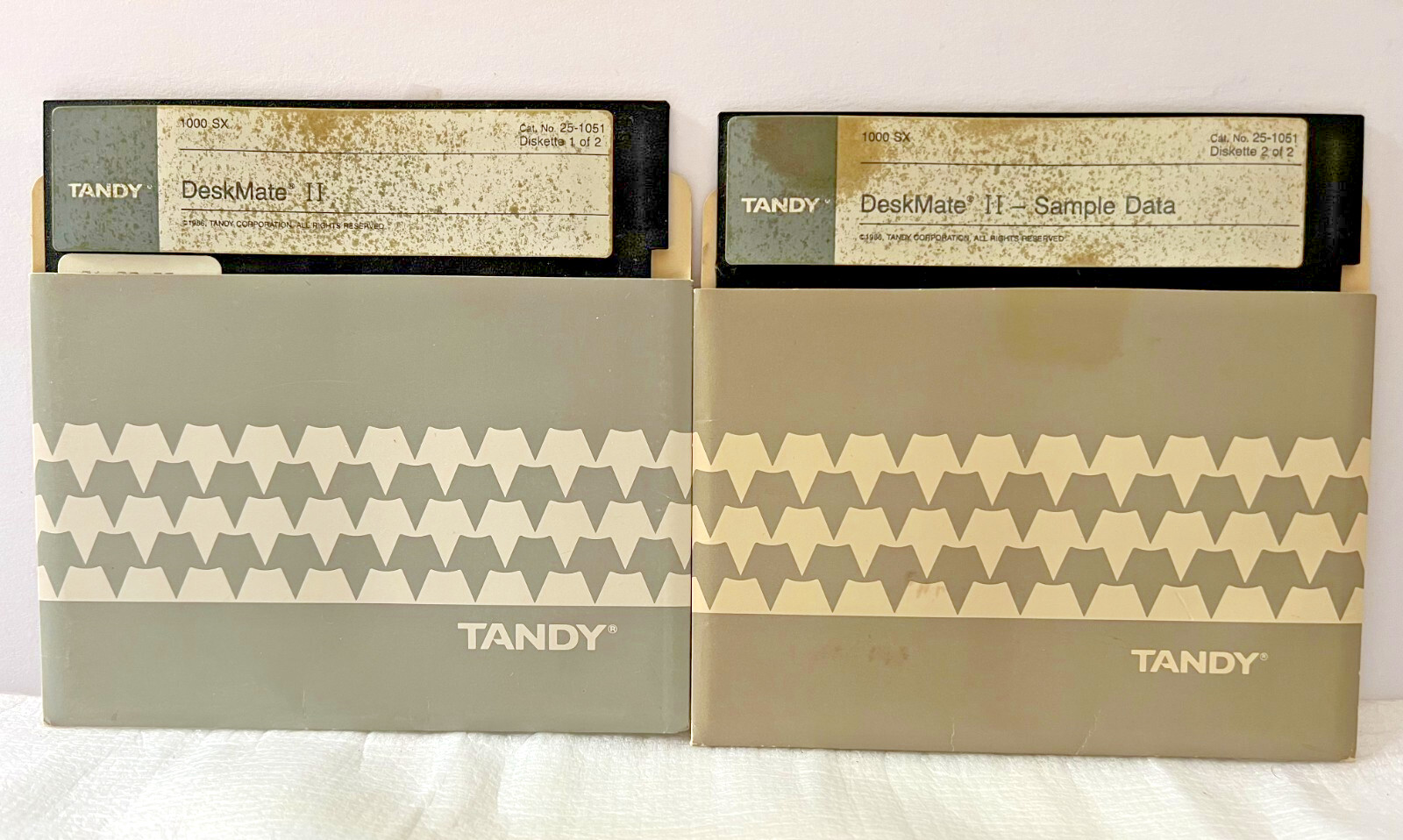 TANDY DeskMate II - Sample Data Vintage Software 5.25 Floppy Disk Set 1986