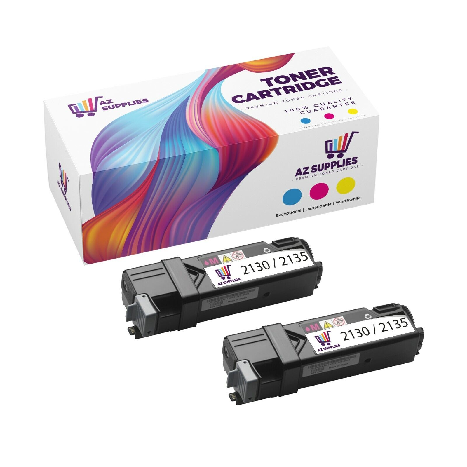 2PK 2130/2135 Black Toner Cartridge Compatible Dell Color Laser 2130CN 2135CN