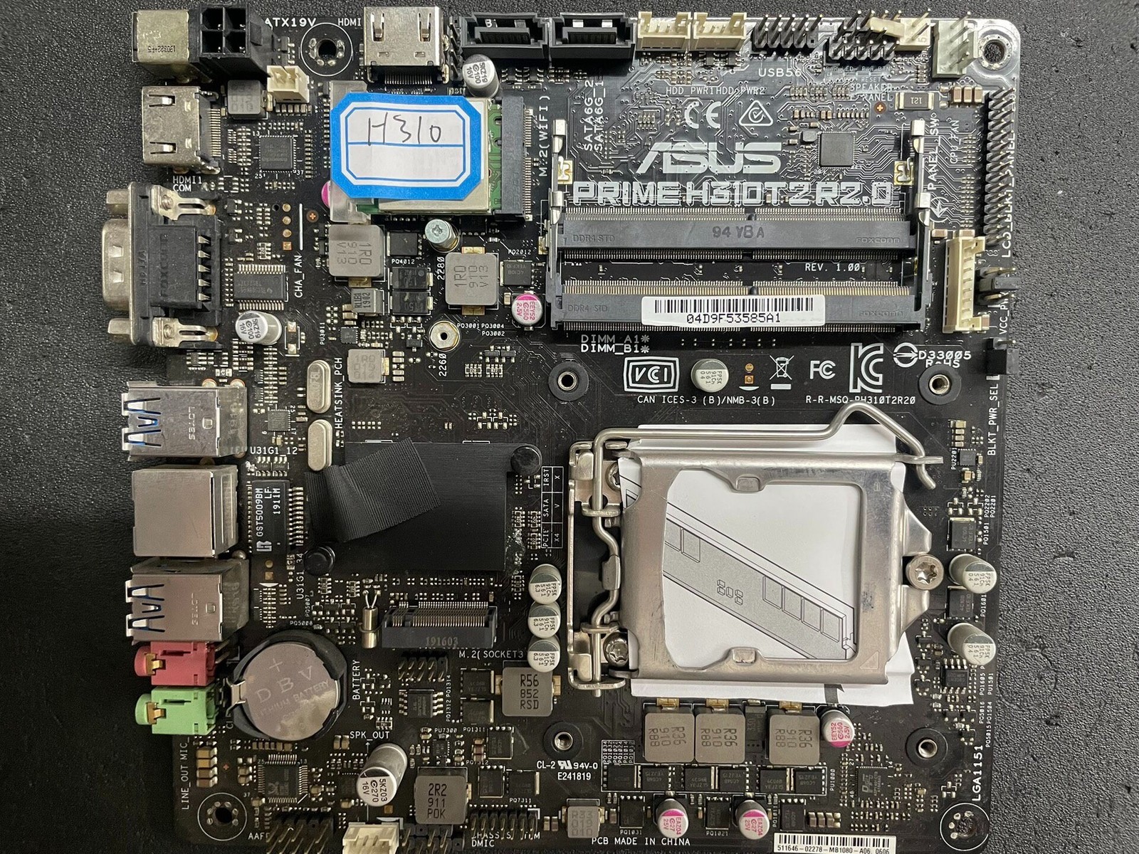 ASUS PRIME H310T2 R2.0 Mini ITX Motherboard LGA1151 DDR4, 19V DC Power