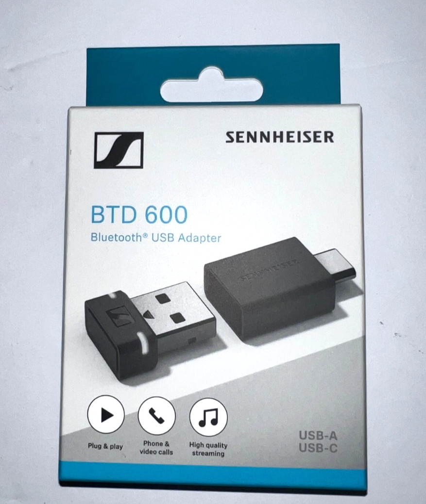 Sennheiser BTD 600 Bluetooth USB Adapter USB-A USB-C aptX Adaptive-FACTORYSEALED