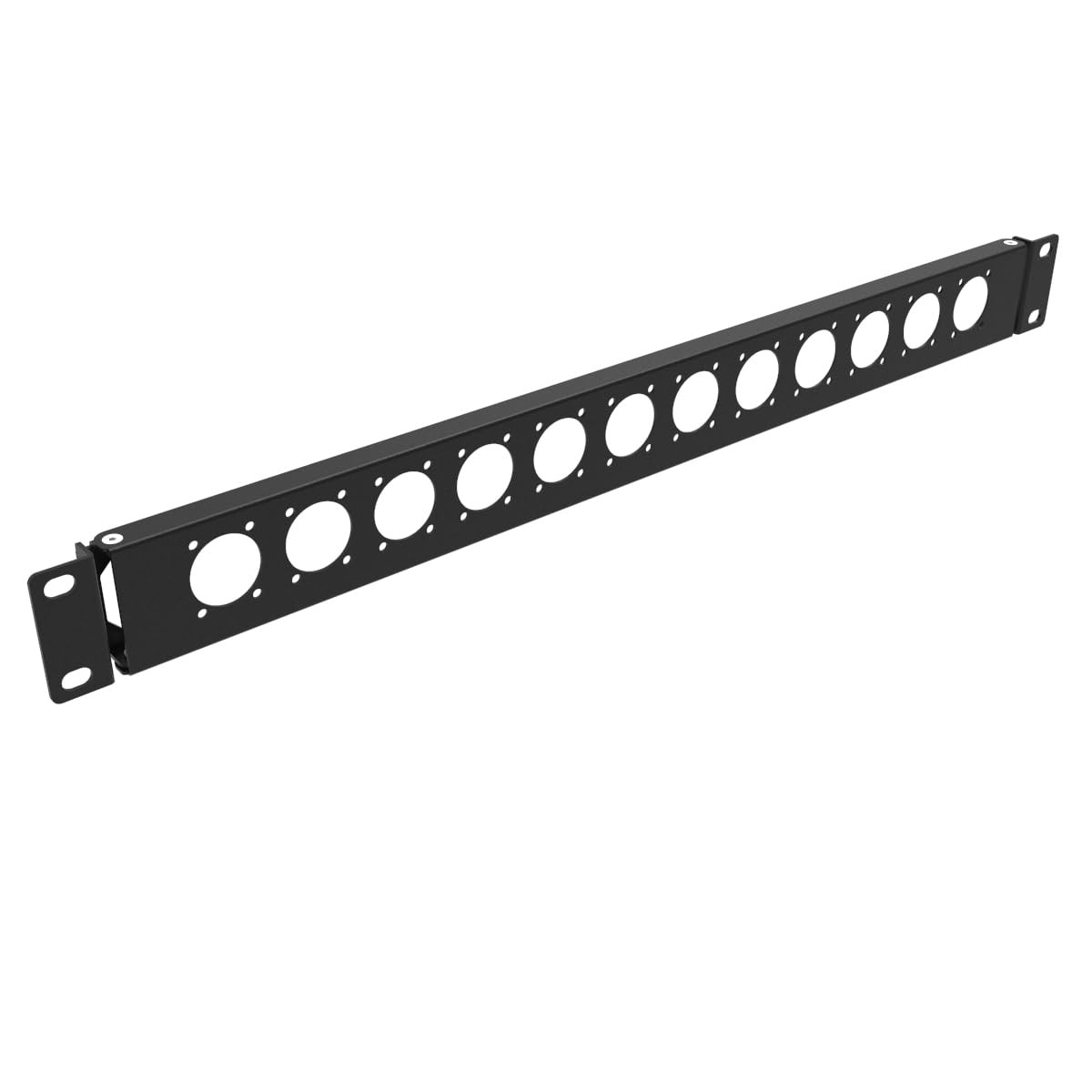 1U Hinged D-Series 12 Connectors Punch-Out Component Panel