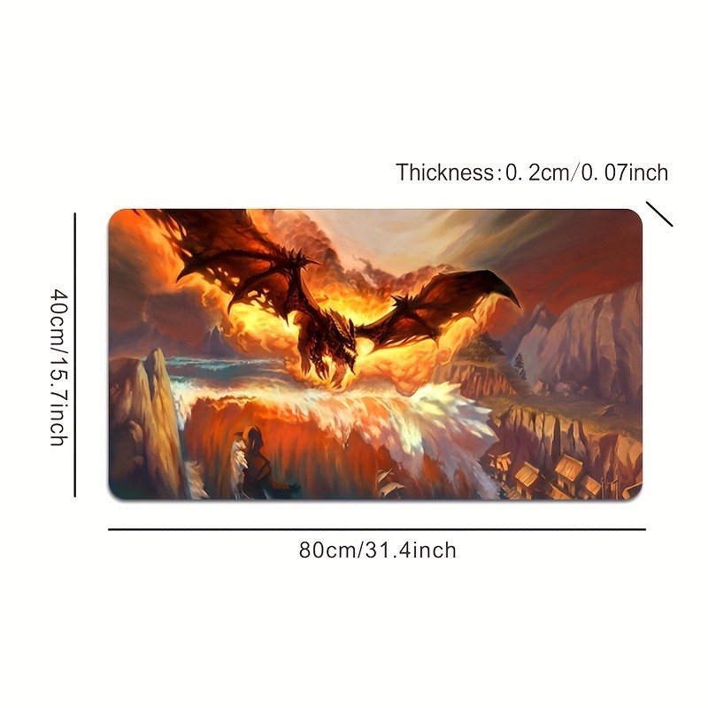 1pc of Large Gaming Mouse Pad with Dragon Design, High-Definition Keyboard Mat