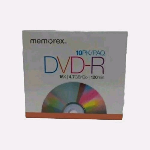 New Memorex 10-Pack DVD-R Recordable Discs 16X 4.7GB 120Min Blank Media
