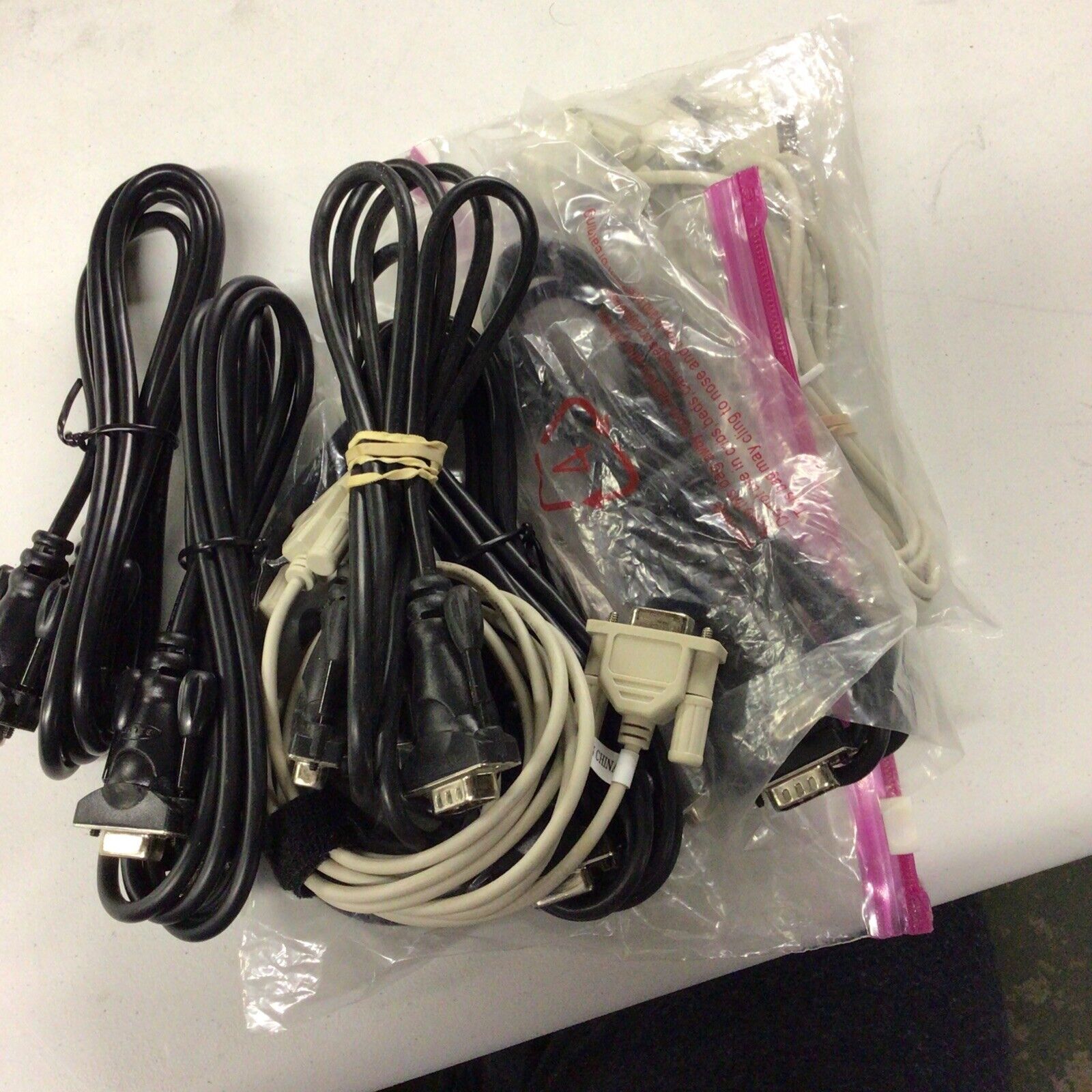Lot of 9 DB-9 Serial Extension Cables 3to6ft Long-Assorted Used EXC