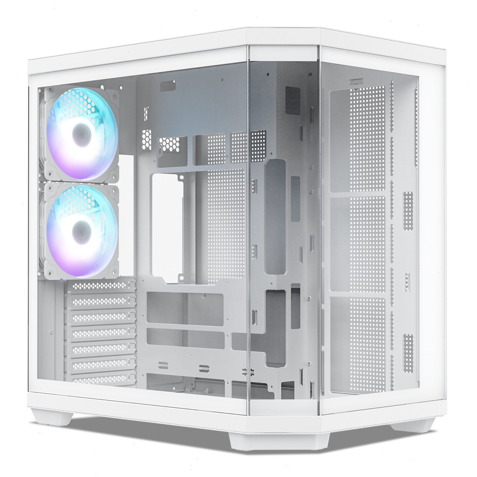 Vetroo CT3 ATX Mid-Tower Gaming Computer PC Case - White