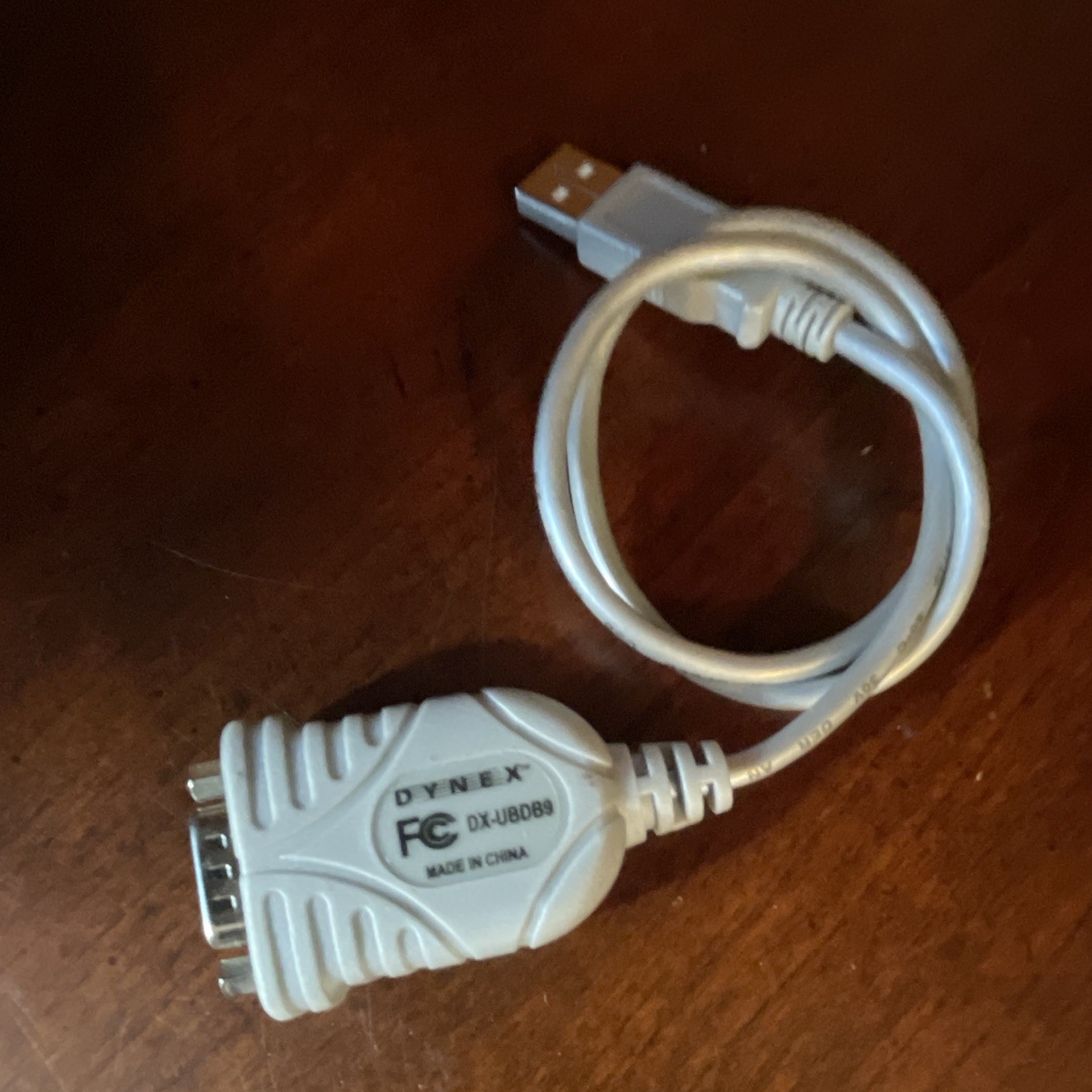 Dynex USB Type-A Male to RS-232 DB9 Male Adapter/Converter Cable White DX-UBDB9