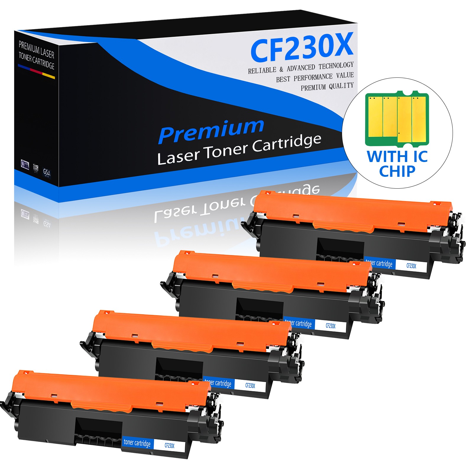 4PK High Yield CF230X 30X Toner for HP LaserJet Pro MFP M227d M227fdn M227fdw