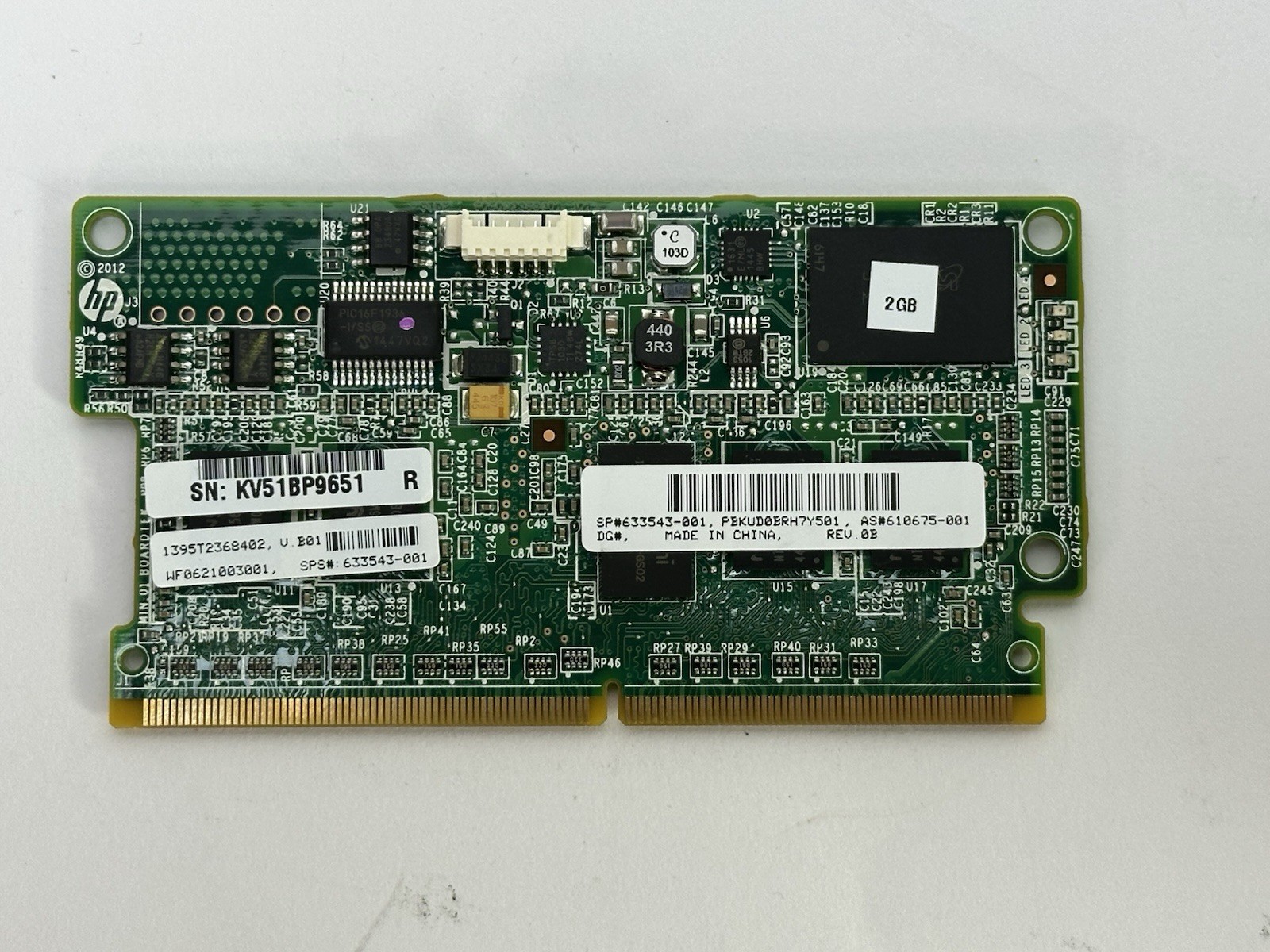 HPSmart Array 2GB Cache Module Controller mini DIMM 610675-001 633543-001