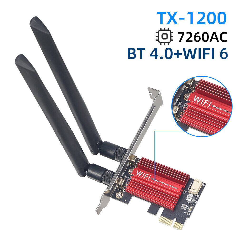 PCIE WiFi6 FOR Intel AX200 WiFi Card Dual Band AX2400Mbps WiFi Adapter Bluetooth