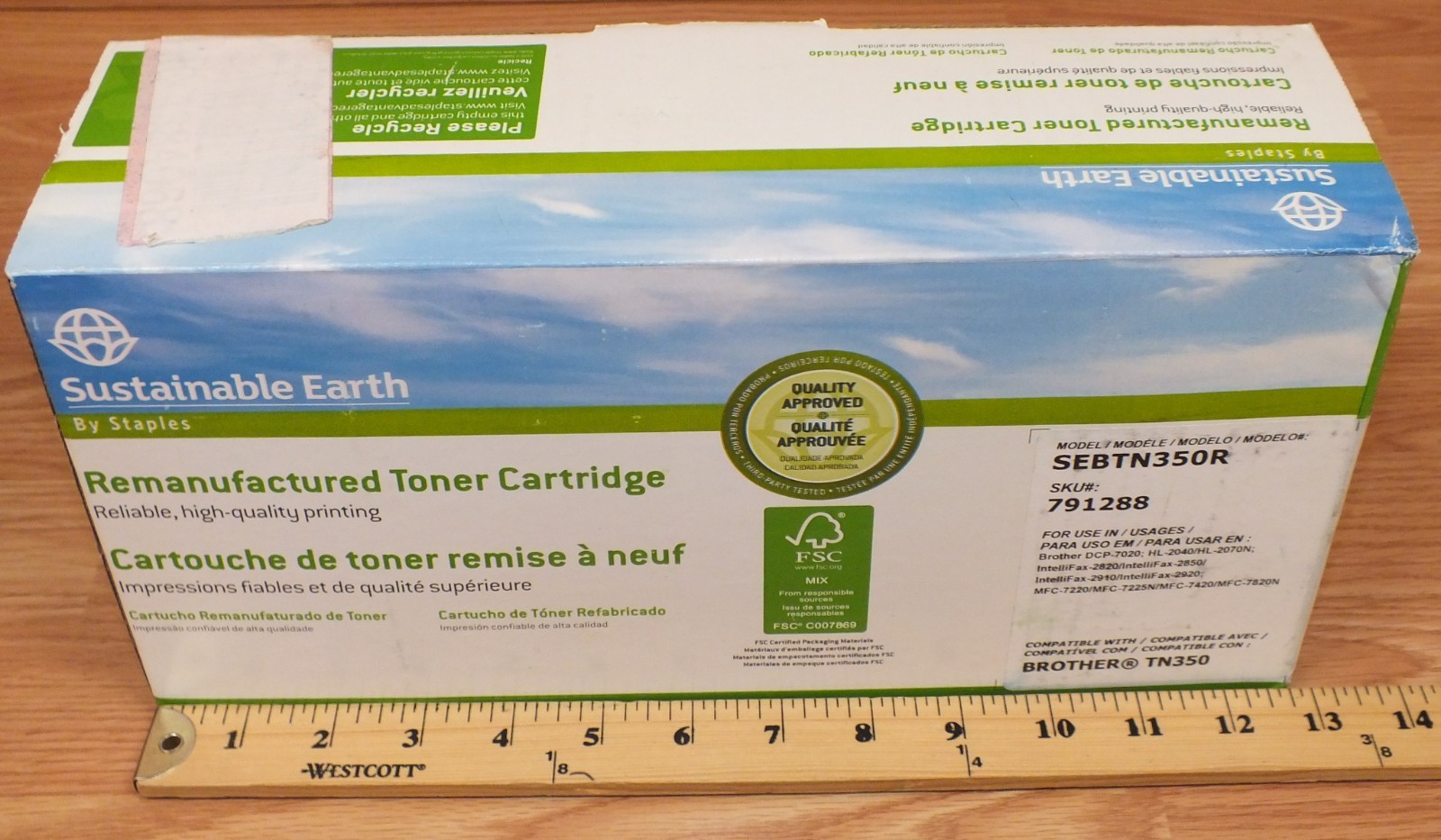 Staples Black Laser Toner Cartridge for Brother TN350 Sealed Box