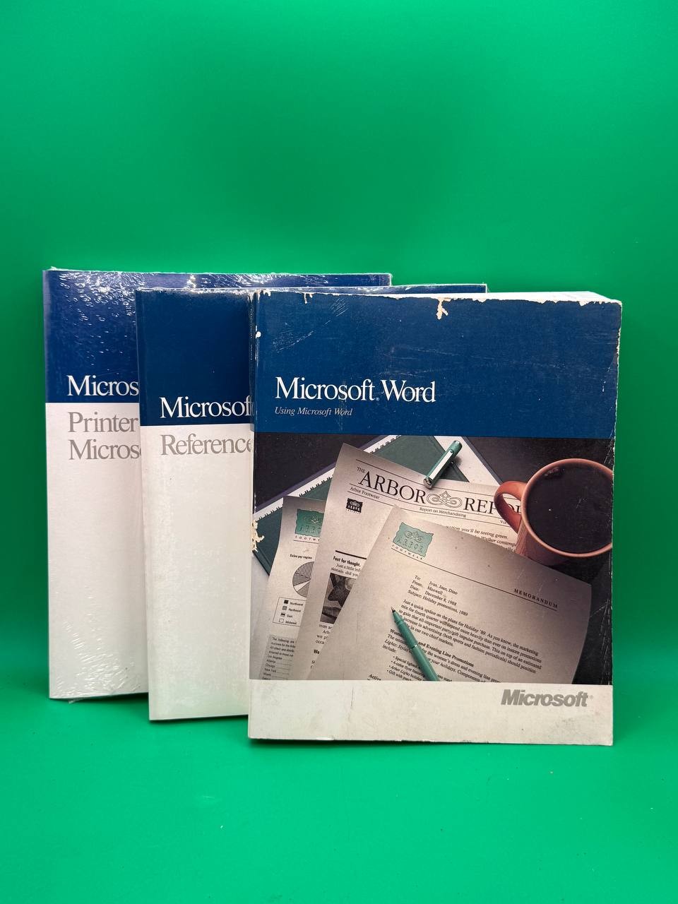 Lot 3 Vintage Microsoft Word Manuals Using Reference Printer Guide RE