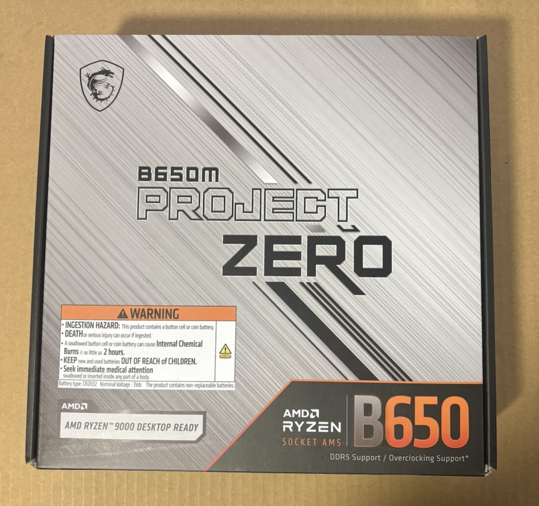 MSI B650M Project Zero AM5 Micro-ATX Motherboard DDR5 WiFi 6E AMD Ryzen MB6490