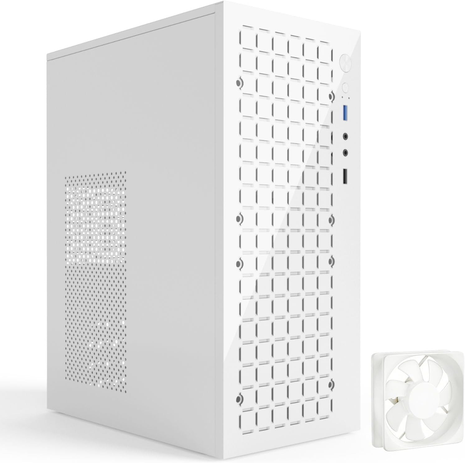 Compact High Airflow Slim Micro ATX Case - Efficient Cooling Solution White