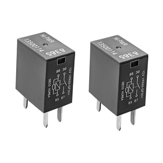 2 PCS Car Air Conditioning Relay, 13500114/8385 12VDC 40A 4-Pin Fuse Box