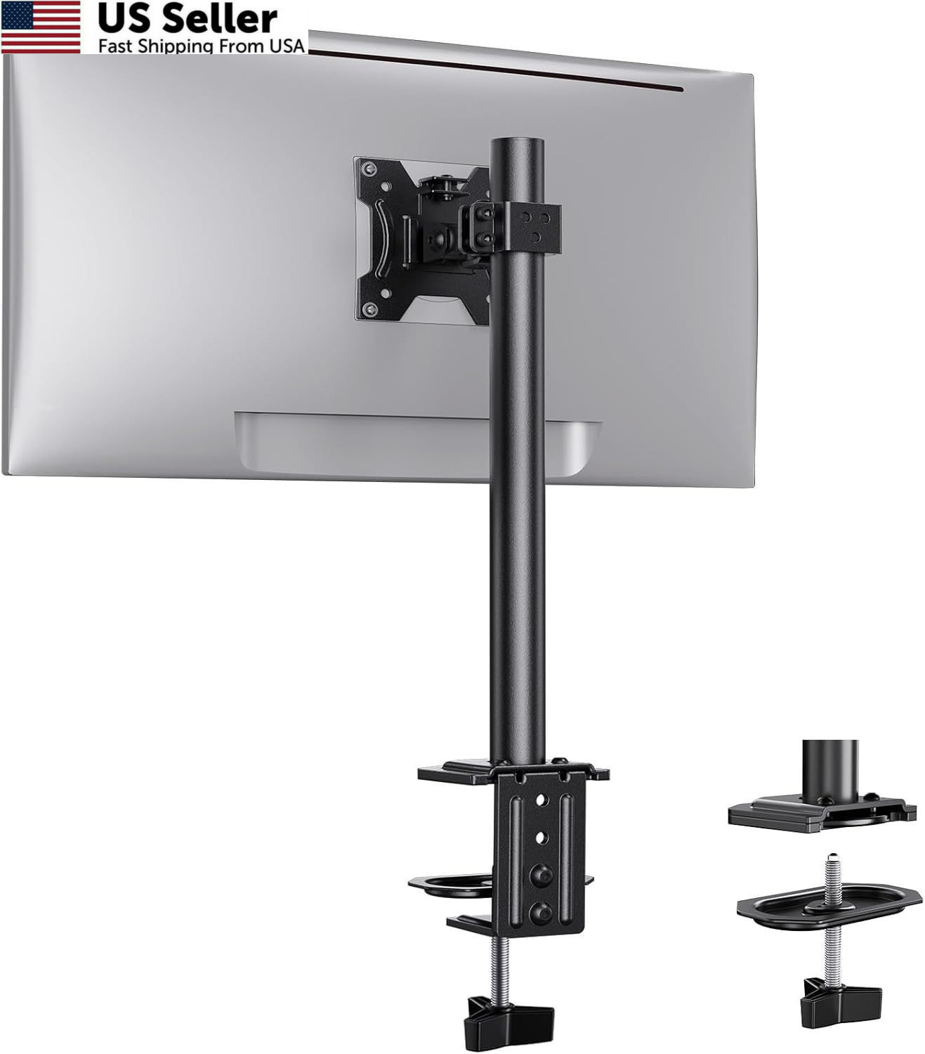 Ergear Monitor Mount for Most 13-32" Computer Screens up to 17.6lbs, Black