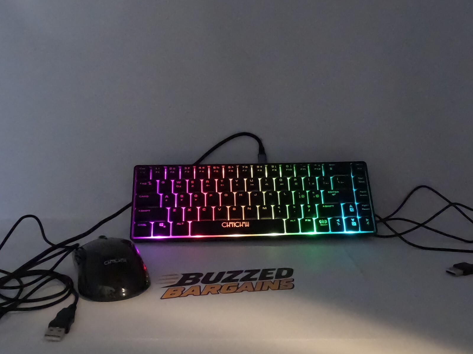 CHONCHOW 60% RGB Backlit Gaming Keyboard and Mouse Combo Wired Black