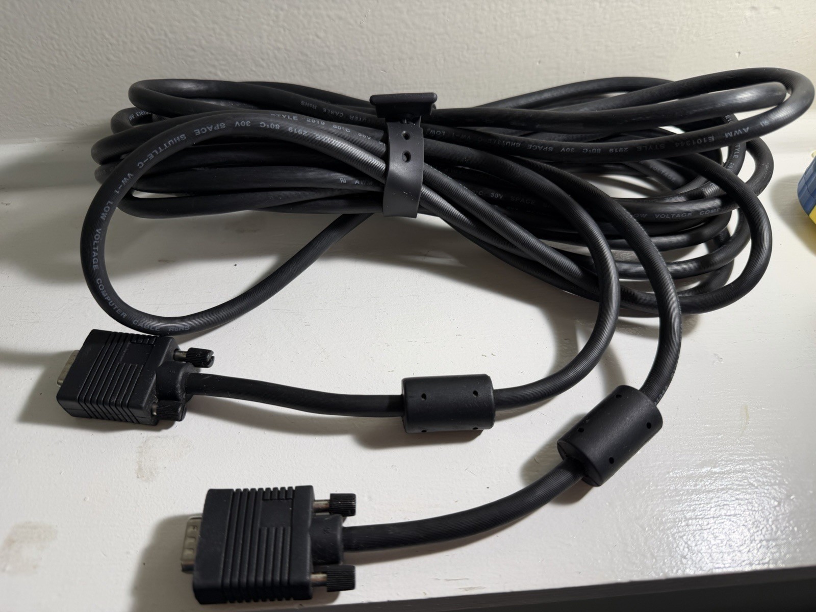 24FT VGA Male-to-Male Monitor Cable 15-Pin PC Laptop Projector Black