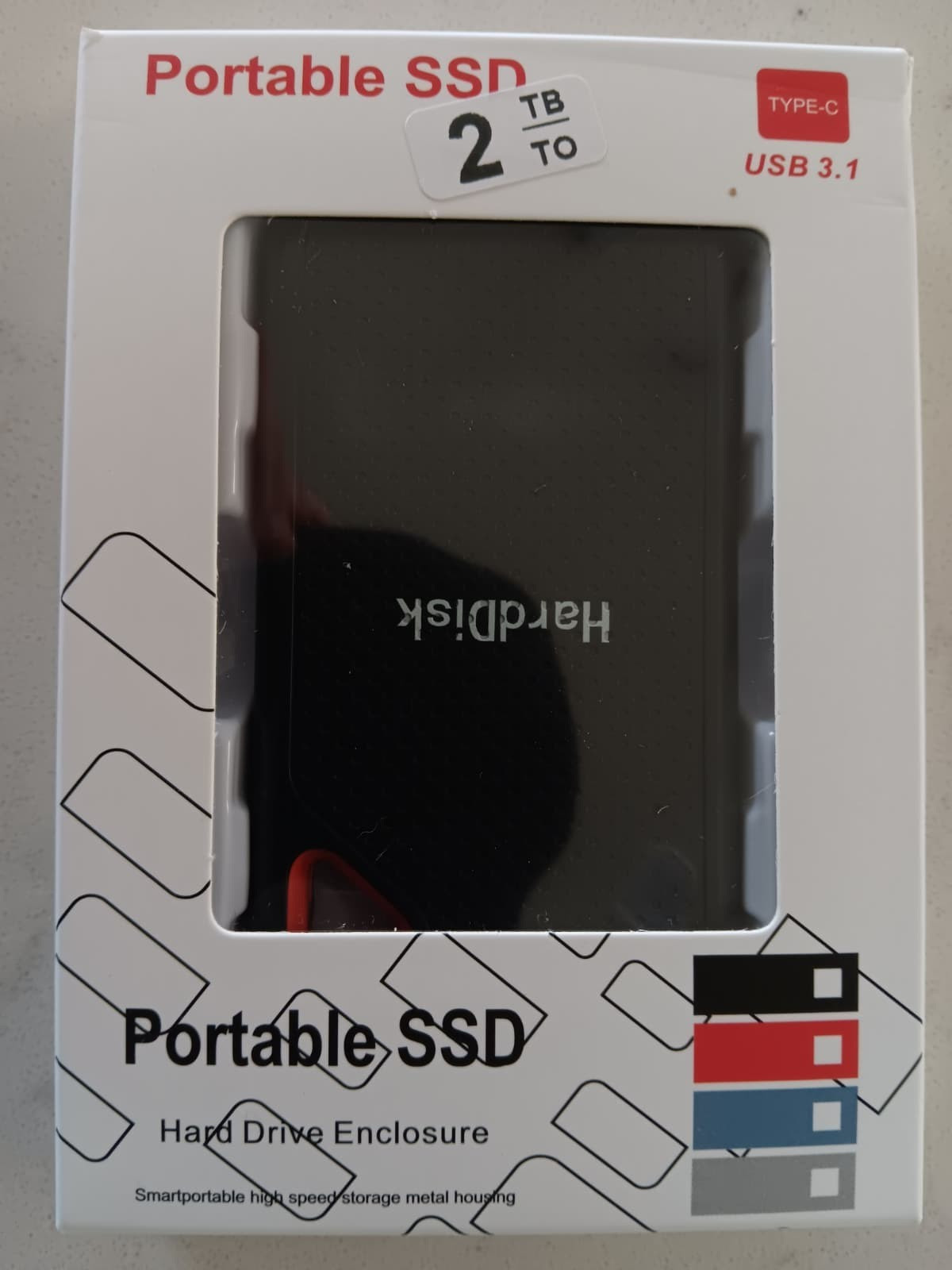 Portable SSD 2TB HardDisk USB-C, 3.0, 3.1