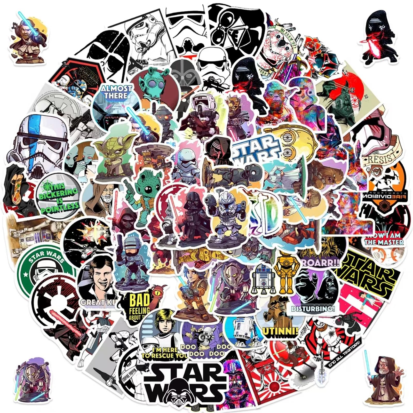 100PCS Star Wars Stickers Cool Pack Cartoon Character Xq100