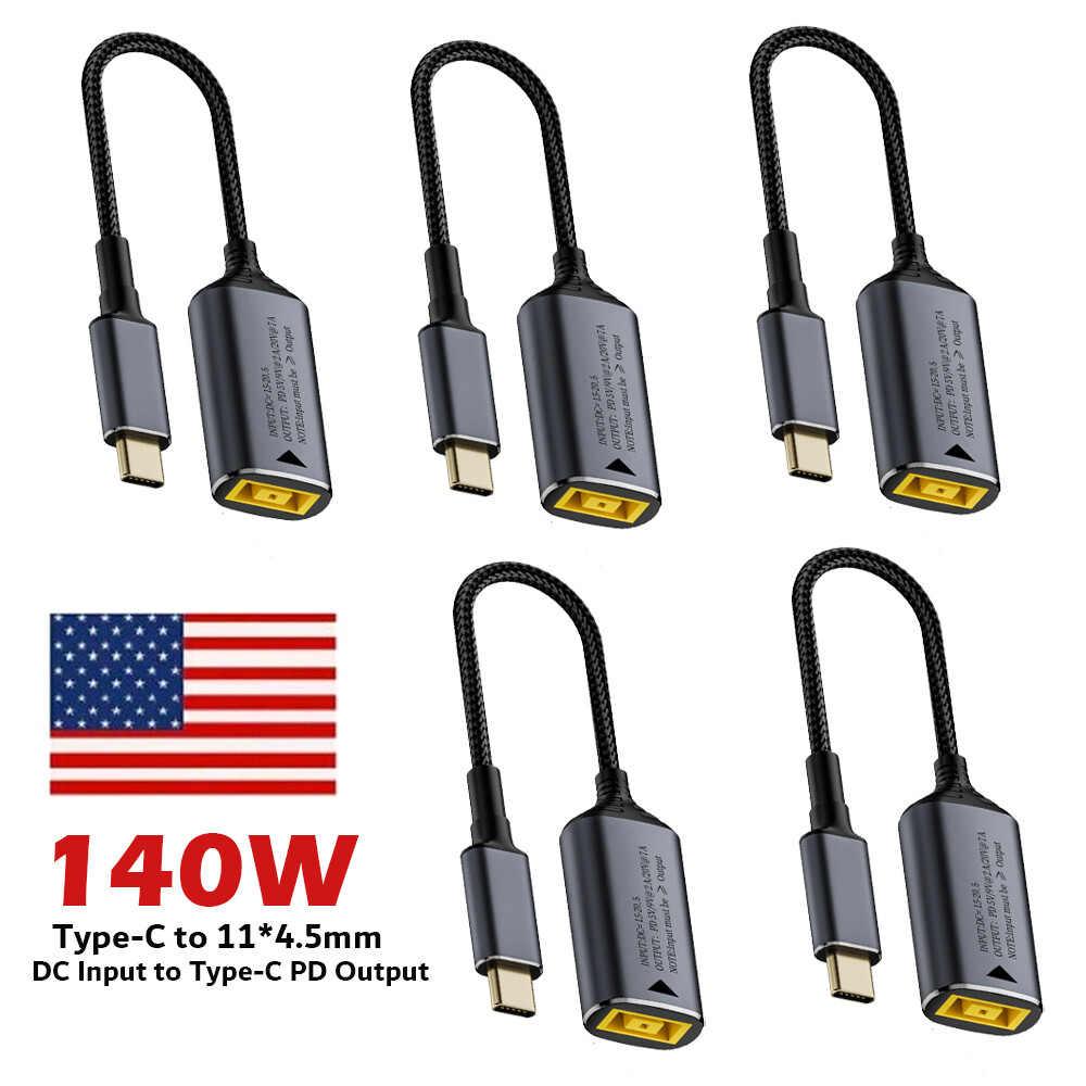 5x 140W Laptop Charger Converter USB Type C Power Charging Cable Adapter 1145