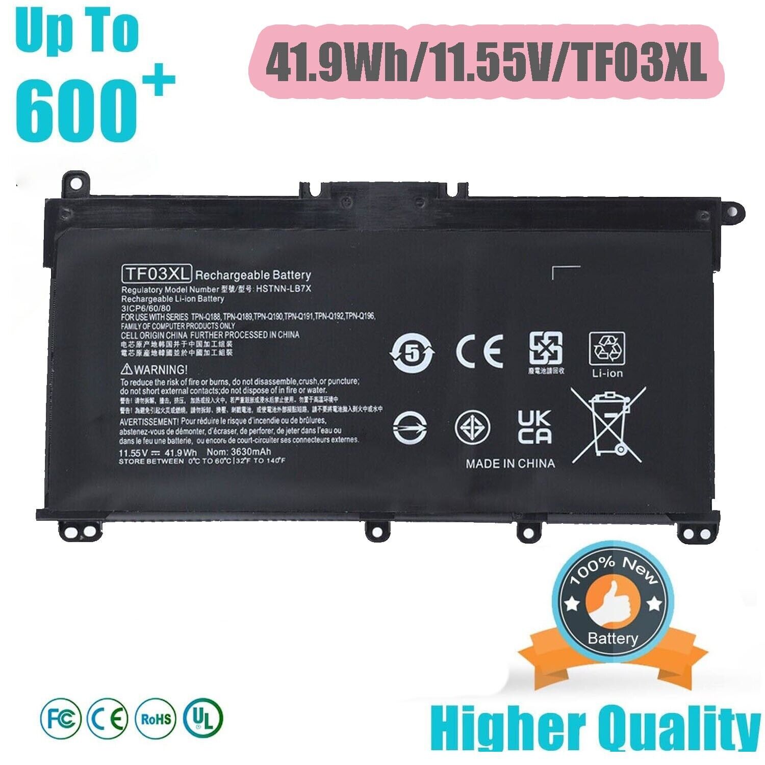 10PCS  TF03XL Battery for HP Pavilion 15-CC 15-CD 17-AR HSTNN-LB7L 920070-855