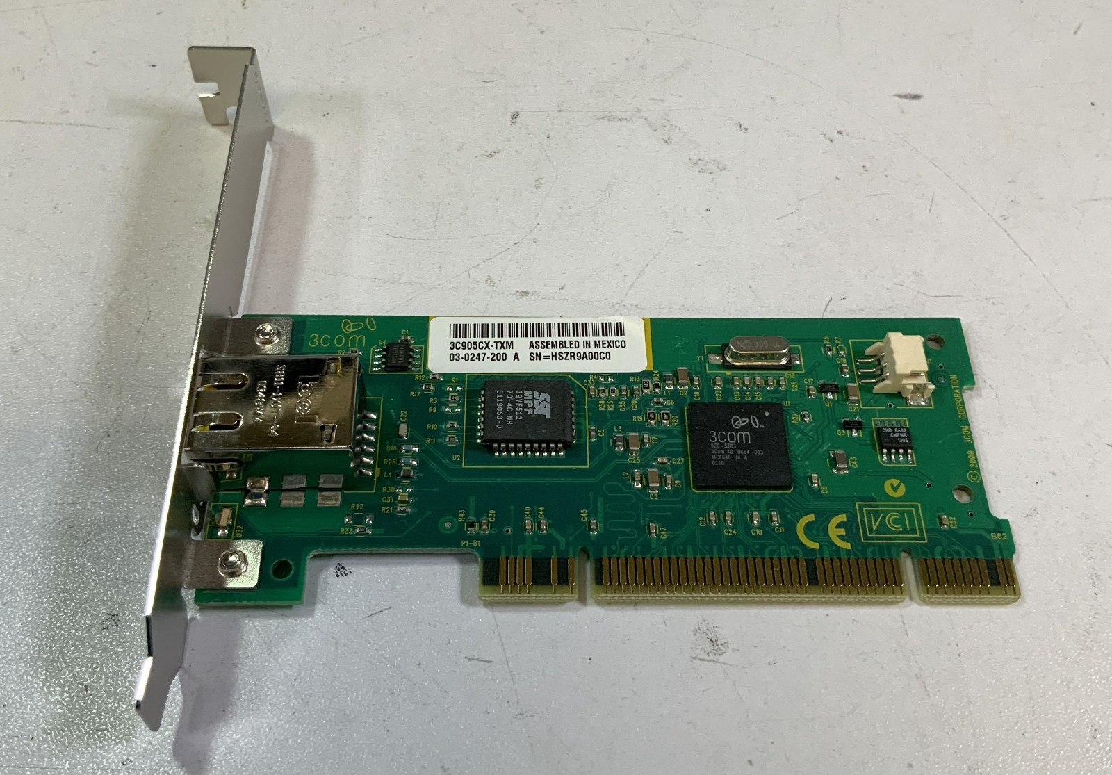 3Com 3C905CX-TXM 1-Port 10/100Mbps Network Adapter Card (03-0247-200 A) "Q6B"