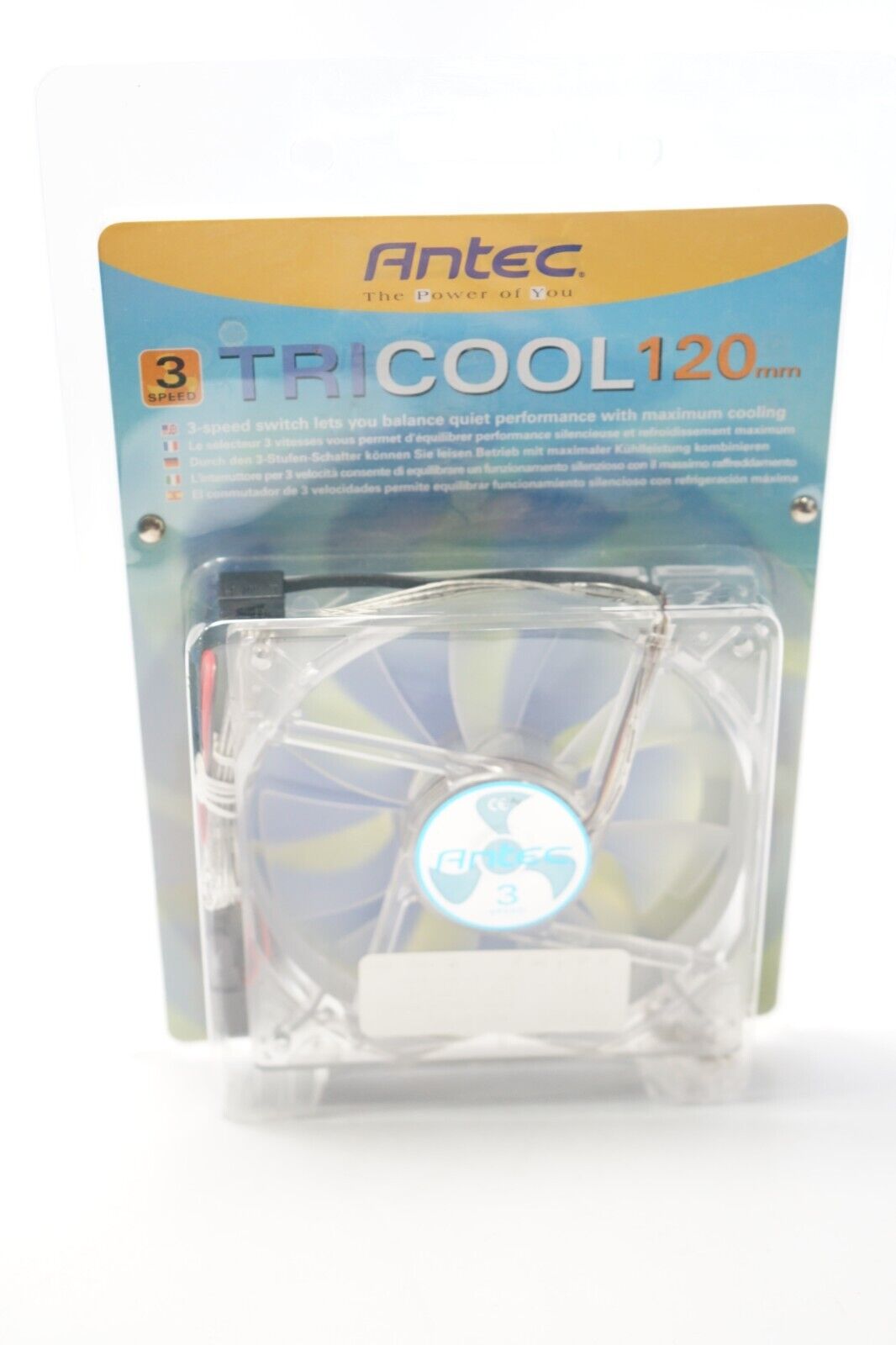 Antec TriCool 120mm Clear Case Fan with 3-Speed Switch Sleeved