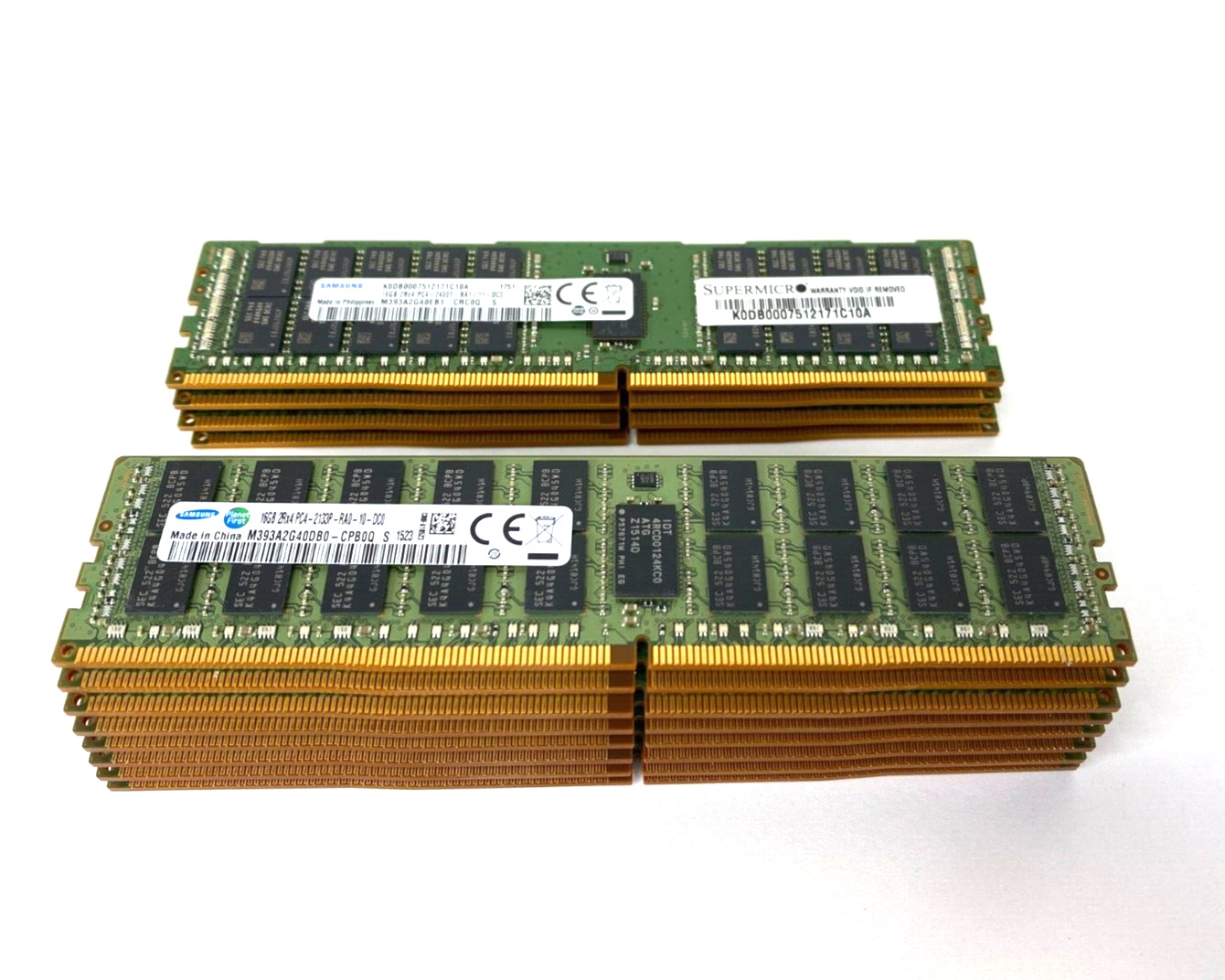 (Lot of 12) Samsung 16GB 2Rx4 PC4-2133P Server Memory ECC Reg M393A2G40DB0-CPB0Q