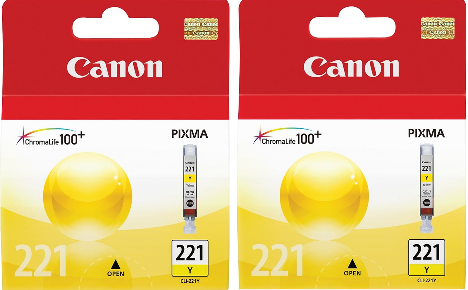 New Genuine Canon CLI-221 YELLOW 2PK Ink Cartridges PIXMA MX860 PIXMA MX870