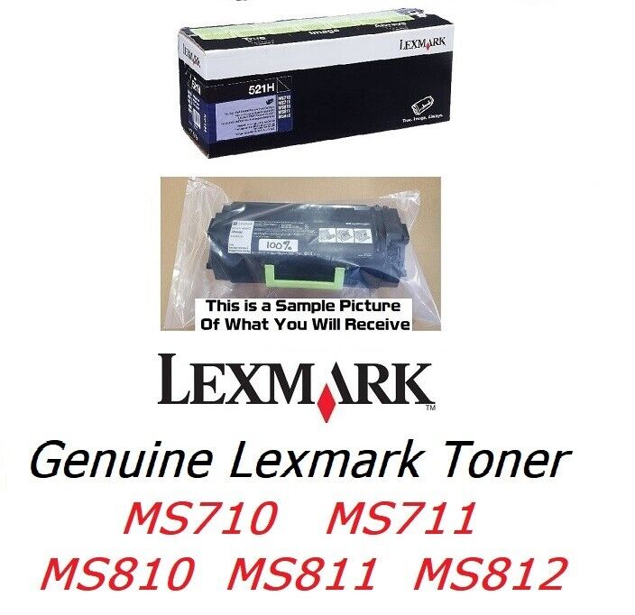 New Genuine Lexmark 521H Toner MS710 MS711 MS811 MS812 SEALED BAG 52D1H00