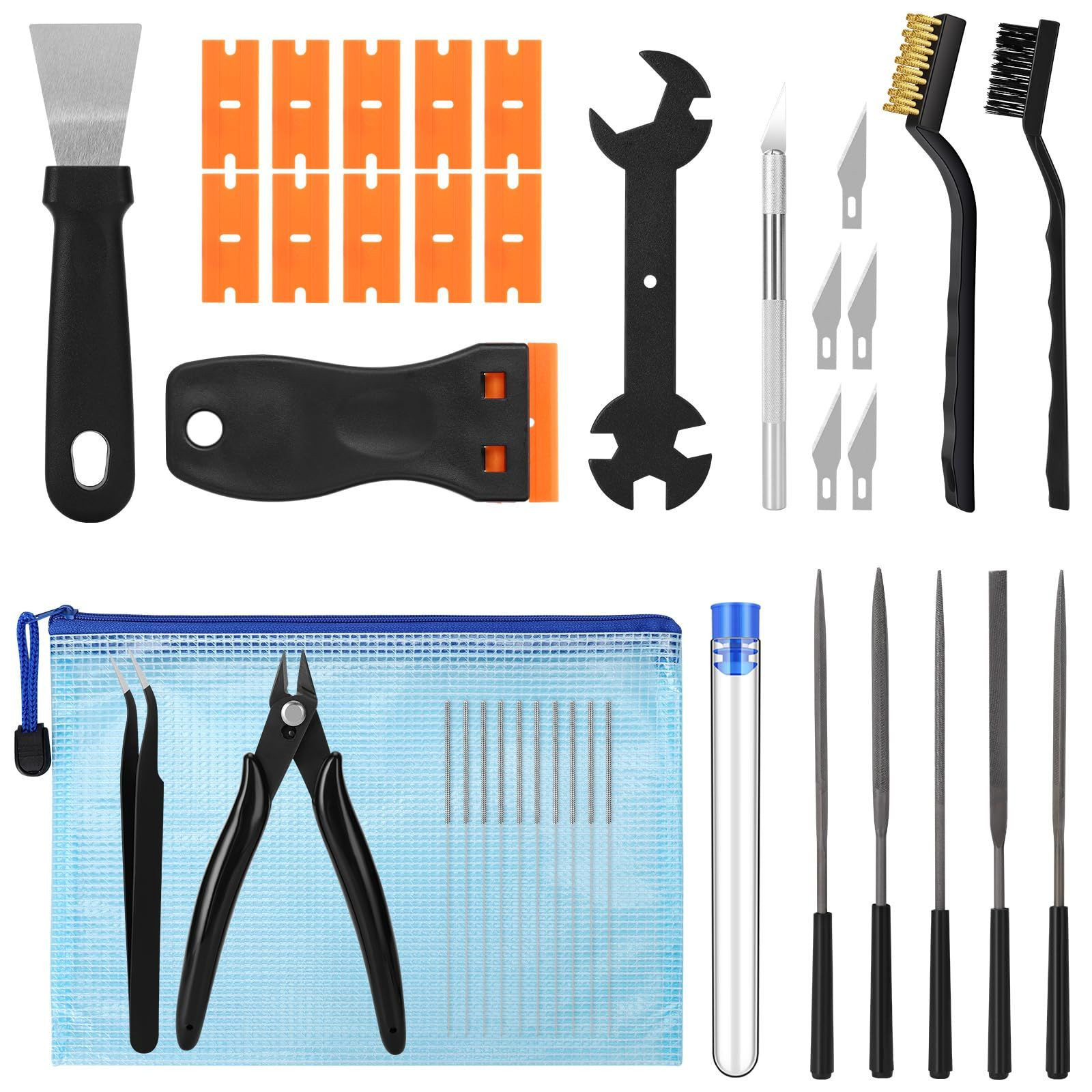 38PCS 3D Printer Tools, Nozzle Cleaner & Scraper Set