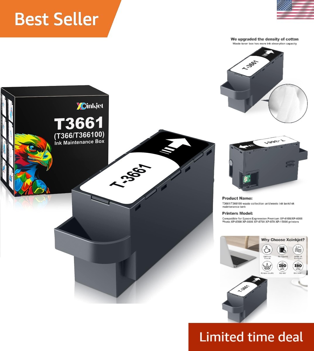 High-Quality T366 Ink Maintenance Box for XP-15000 & Other Printers - 1 Pack