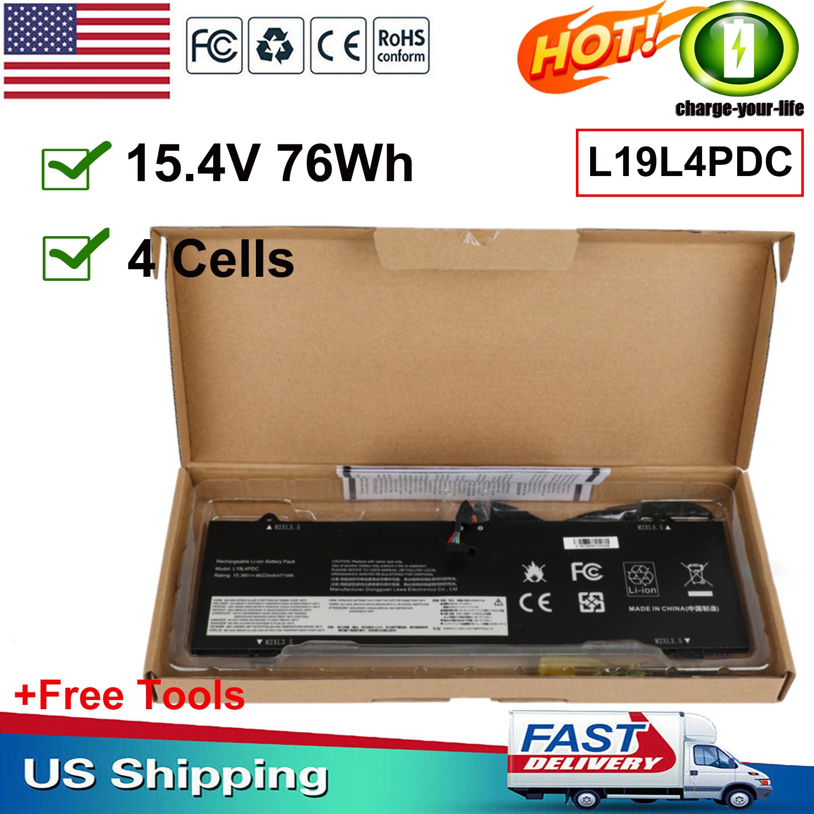 ✅L19L4PDC L19C4PDC L19M4PDC Battery For Lenovo Ideapad Yoga 7-14ITL5 7-15ITL5 US