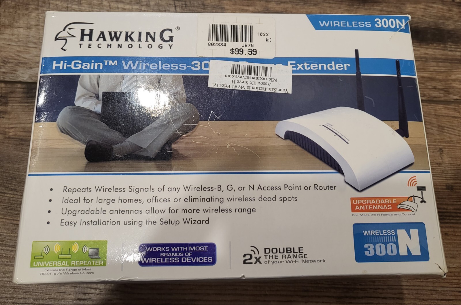 Hawking Technology Hi-Gain Wireless-300N Range Extender HWREN1 Wi-Fi Extenter