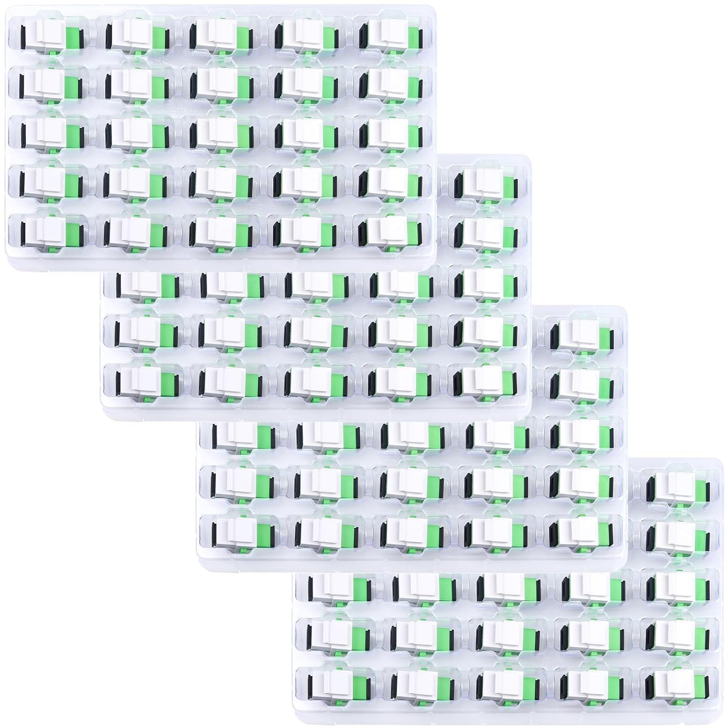 100 Pack SC/APC Fiber Optic Coupler Keystone Jack Modular for Patch Panels and W