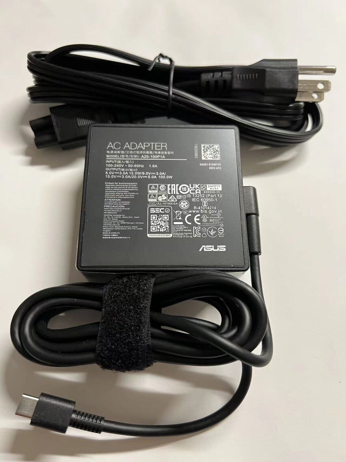 ASUS 100W USB-C Adapter Charger A20-100P1A for ASUS ROG Flow X13 Z13 gv301 gz301