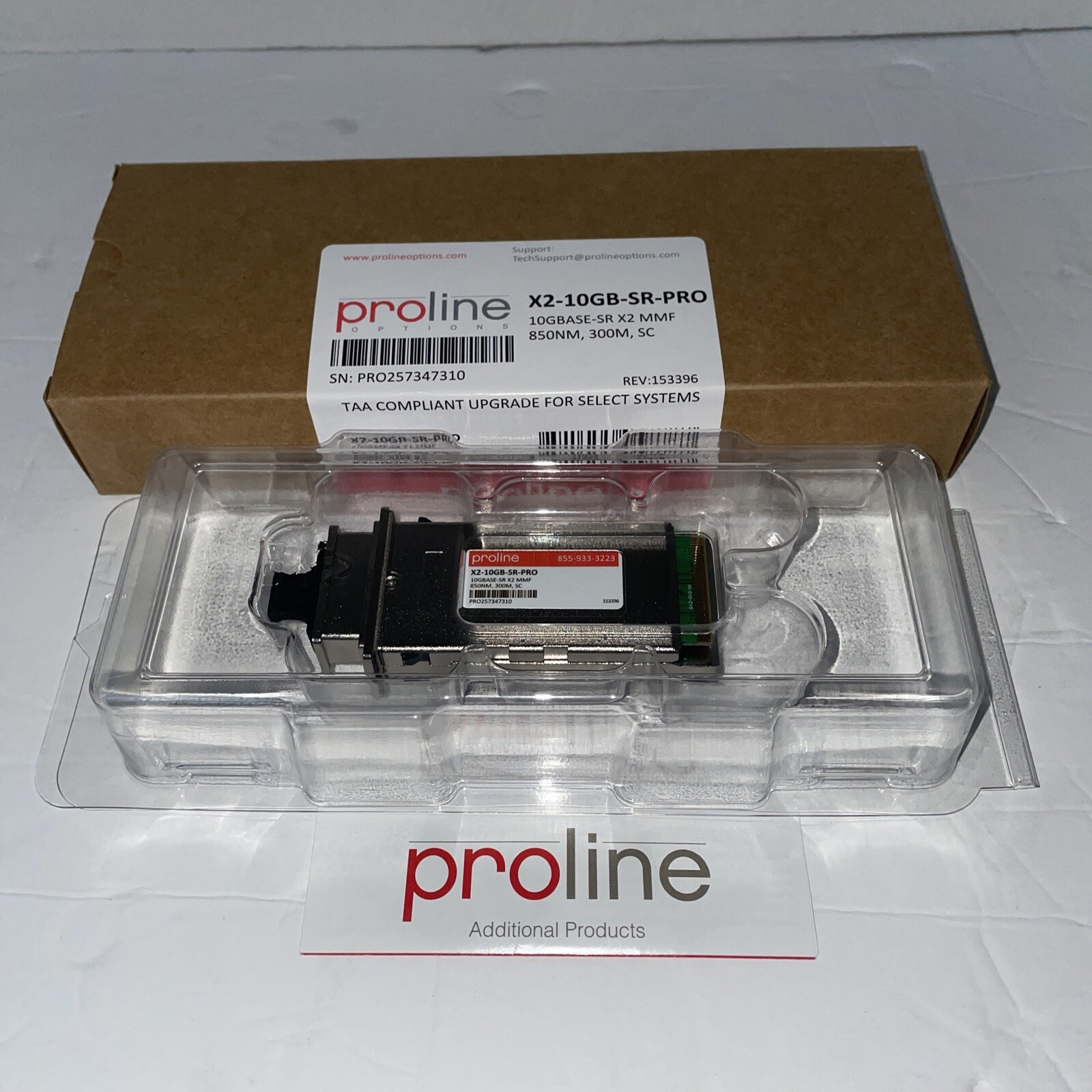 Cisco Proline X2-10GB-SR-PRO Receiver TAA COMPLIANT 10GBASE-SR X2 MMF 850NM 300M